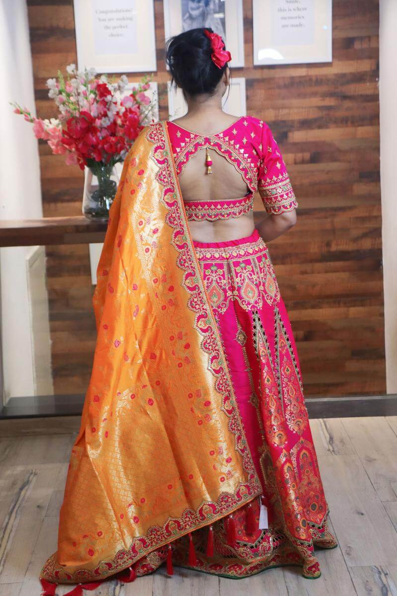 Beautiful Orange And Pink Colour Combinations For Lehenga||Orange  Combinations Lehenga For Weddings - YouTube