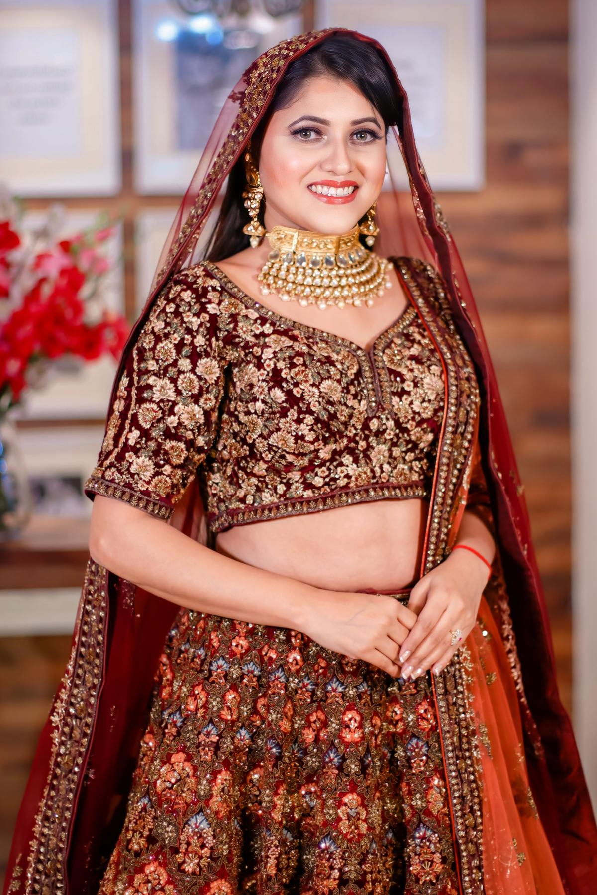 Orange Silk Lehenga Adorned with Prints and Embroidery, Paired with Dupatta