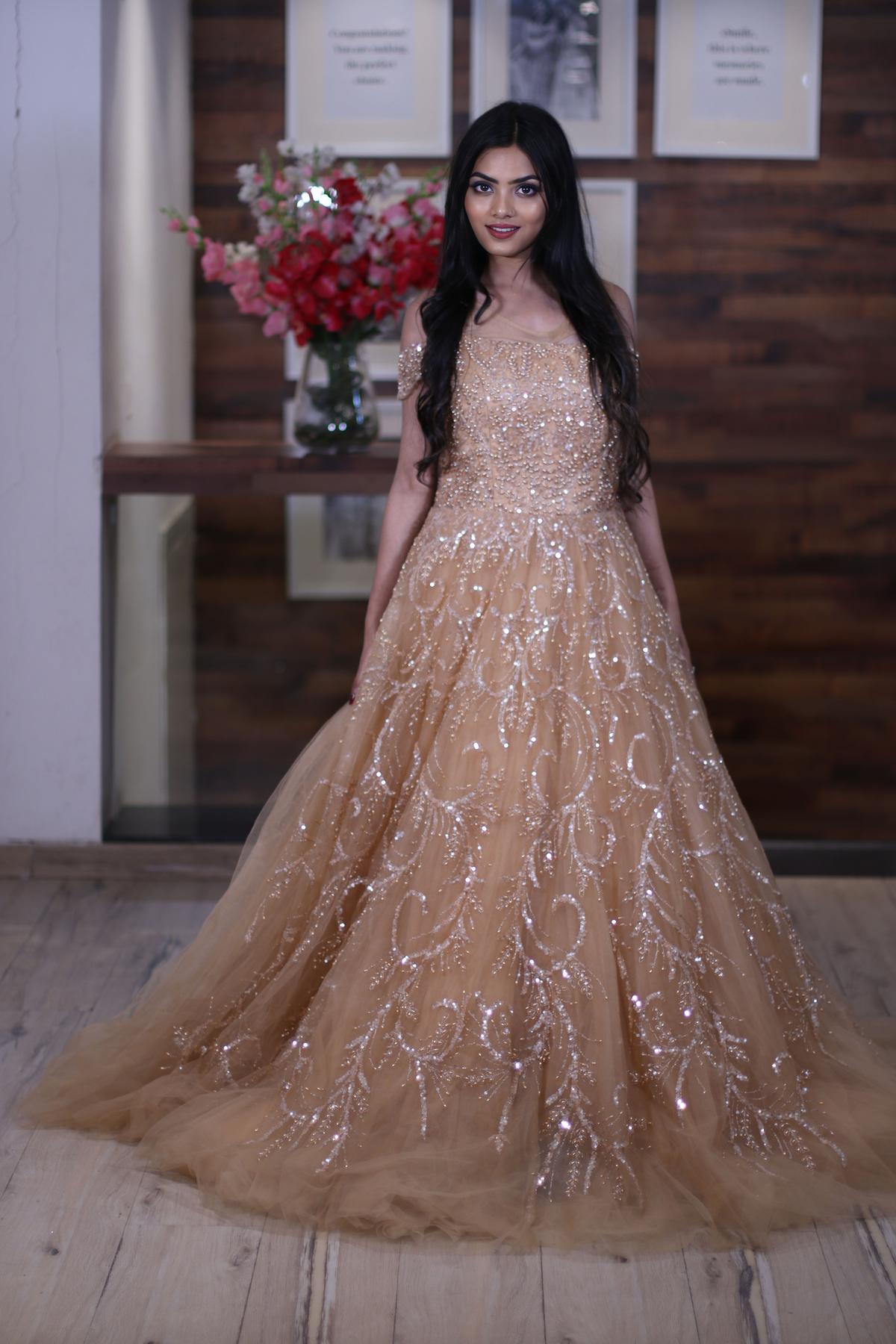 Golden gown for clearance wedding