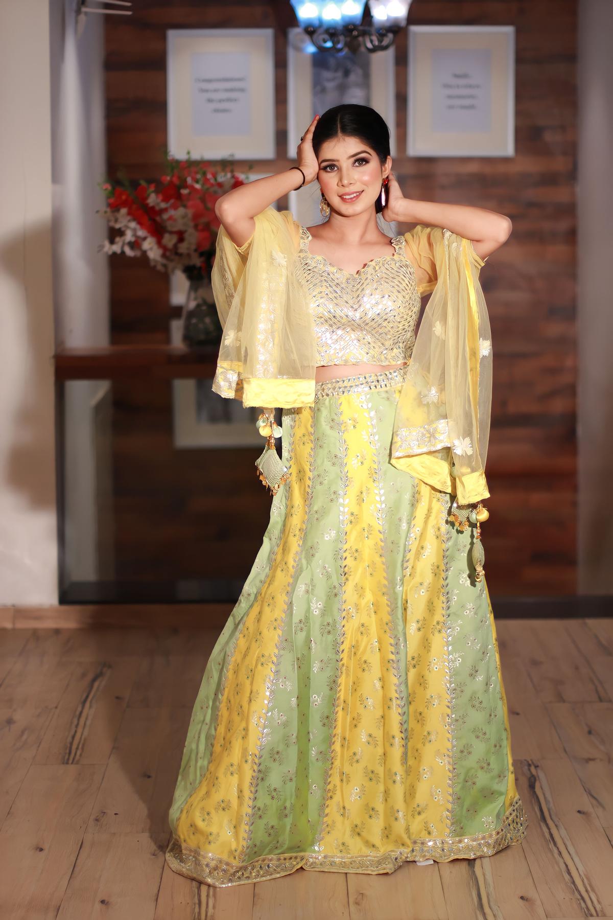 Jannat Zubair Wear Designer Yellow Lehenga Choli – Cygnus Fashion