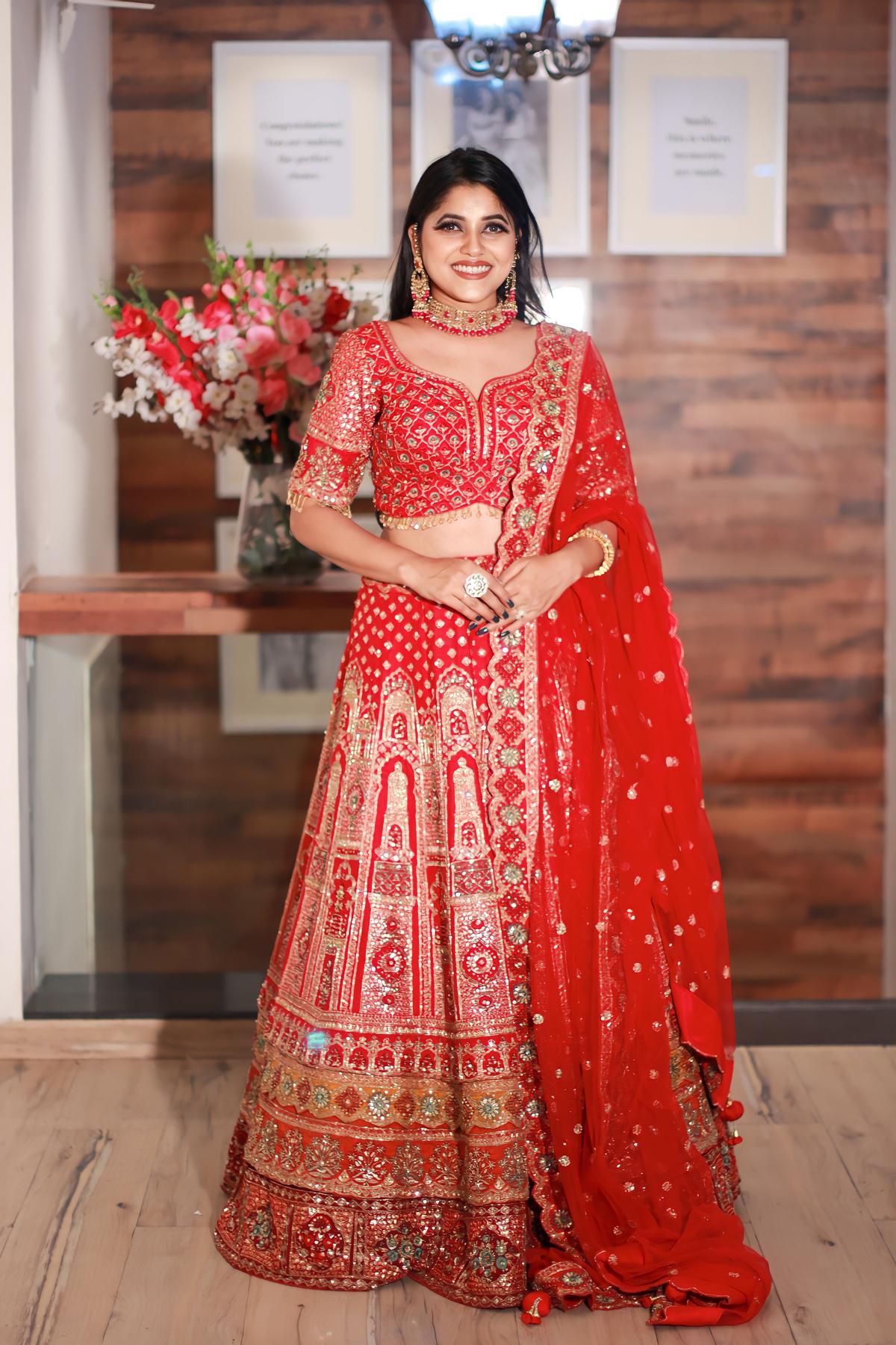 Red Color Zardozi Raw Silk Bridal Lehenga at Rs 69440.00 | Visakhapatnam|  ID: 2852305558930