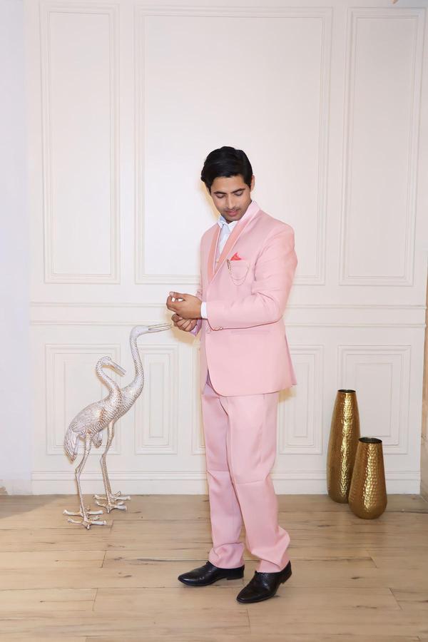 Retro Paris Pink 3-Piece Slim Fit Suit main image 1