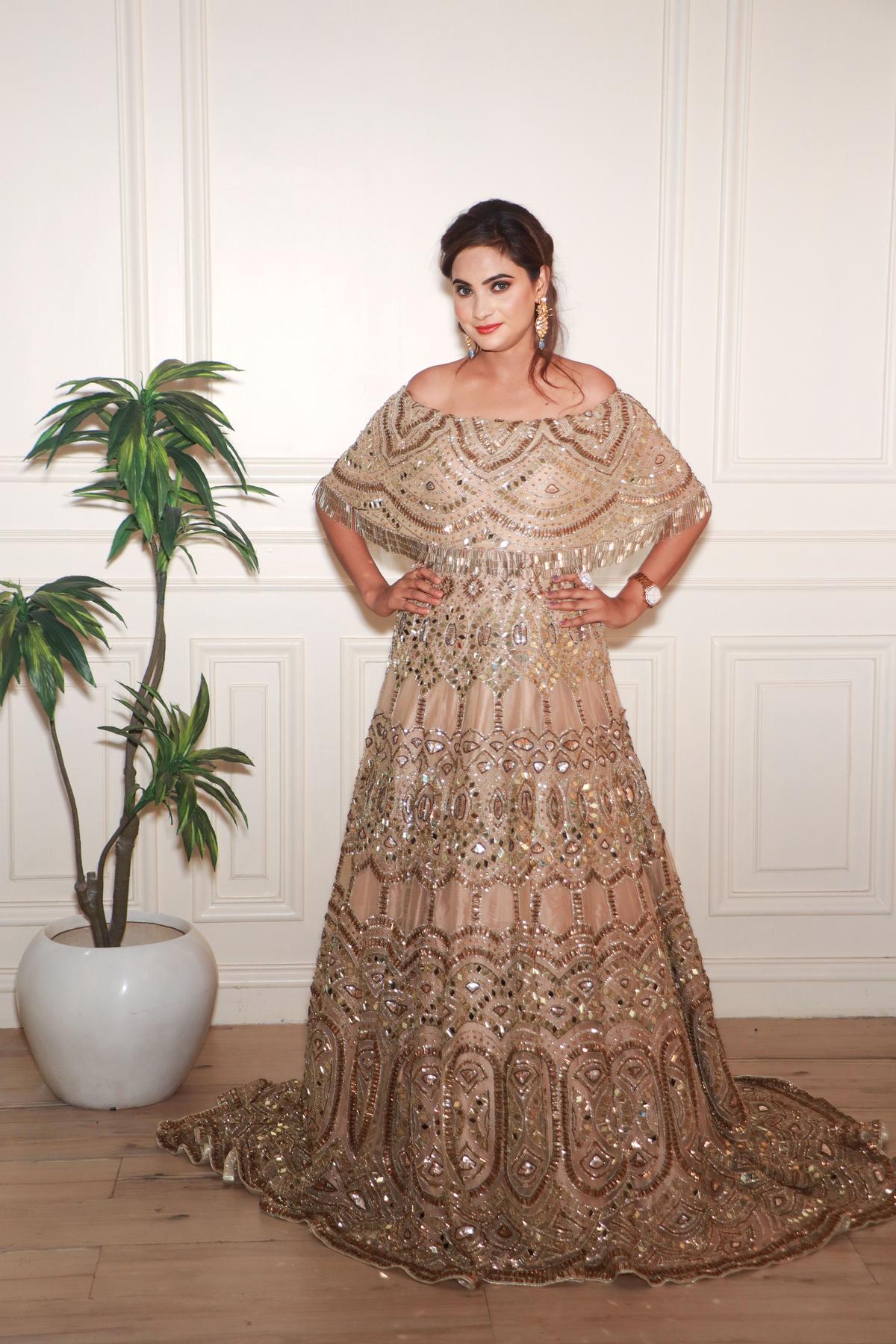 Golden Golden Tail Gown by Payal Keyal for rent online | FLYROBE