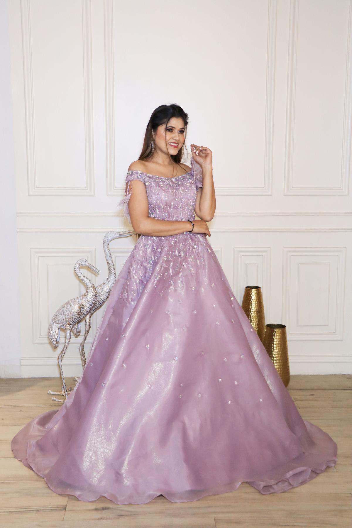 Mauve Mauve Gown by HER CLOSET for rent online FLYROBE