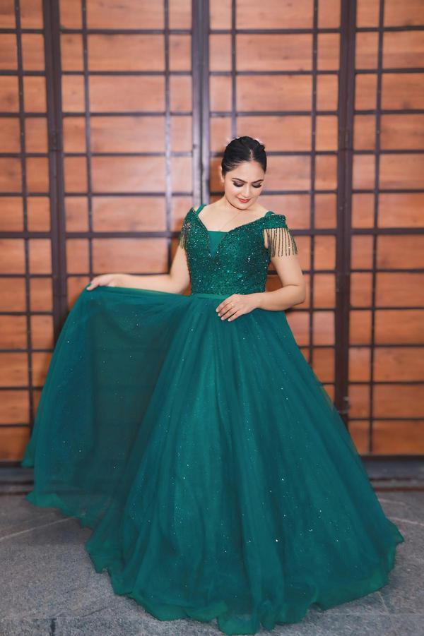 Emerald Green Emerald Green Gown by HER CLOSET for rent online | FLYROBE